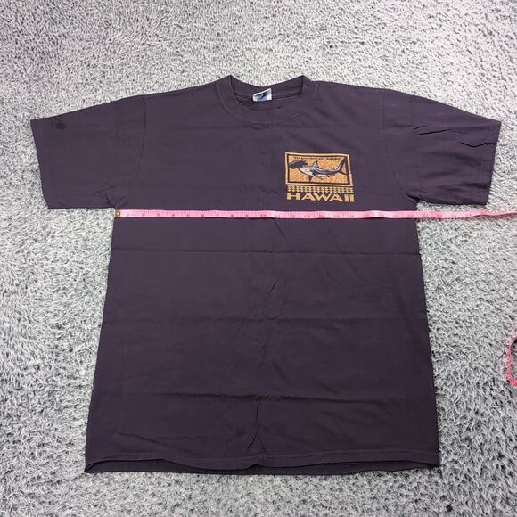 Vintage Crazy Shirts Hawaii Shirt Men Medium Purple Hammerhead Shark Tee USA 90s - Picture 3 of 6